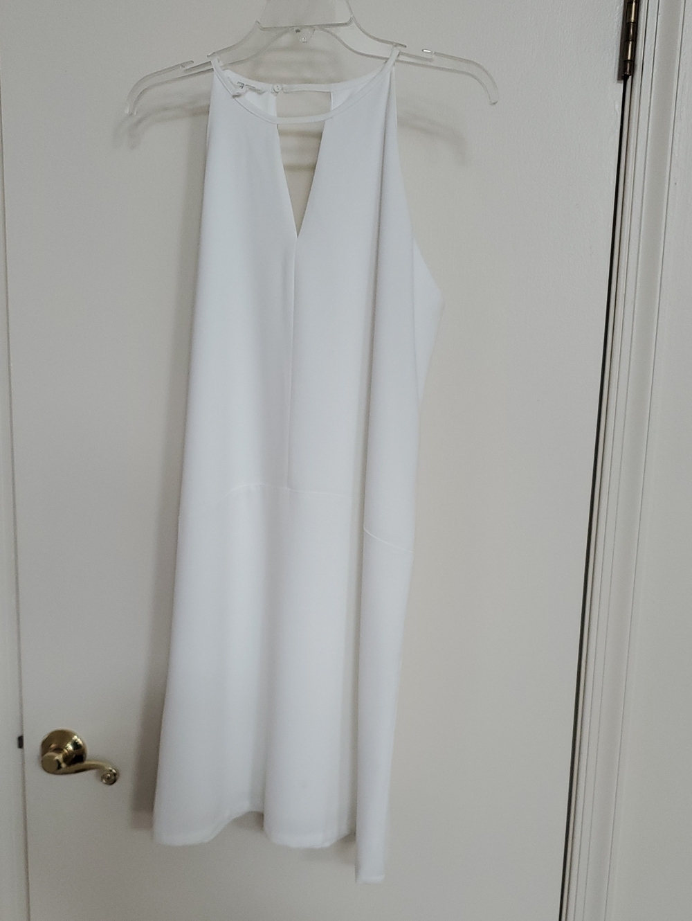 Maurices White Sleeveless Dress Small Regular lined poly washable